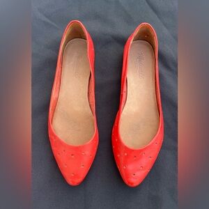 Madewell Hole Punch Sidewalk Skimmer  Flats Orange Blood